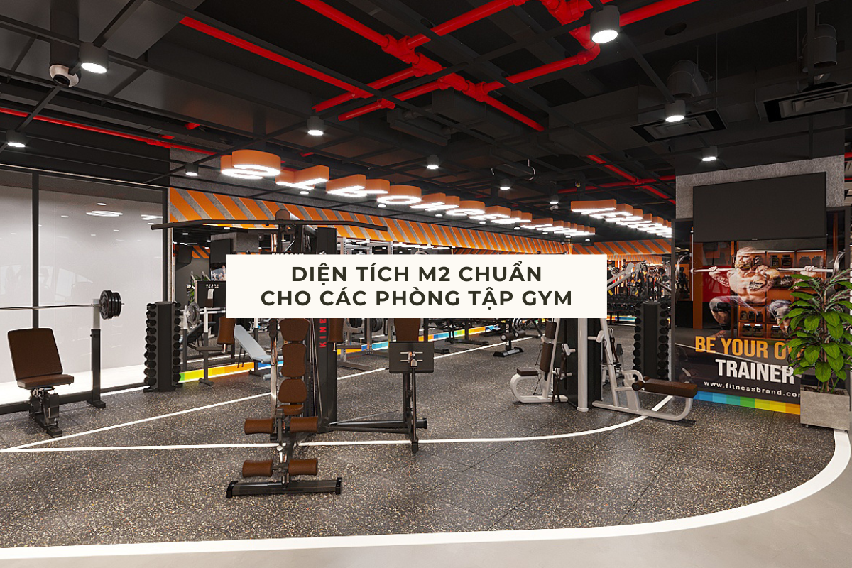 Diện tích tiêu chuẩn trên m2 cho các phòng tập gym
